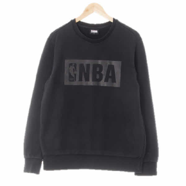 NBA 블랙 프린팅 면 빅중앙로고스웨트셔츠