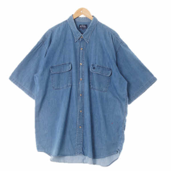 Polo deauville 데님블루 데님 반팔투포켓셔츠