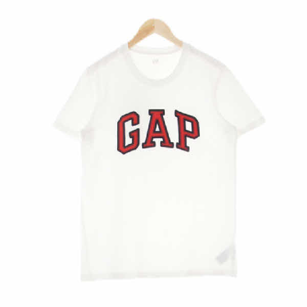 gap 화이트 면 빅자수텍스트숏슬리브