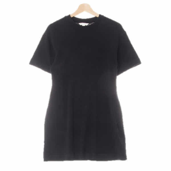 h&m 블랙 면 잔골지베이직반팔미니원피스