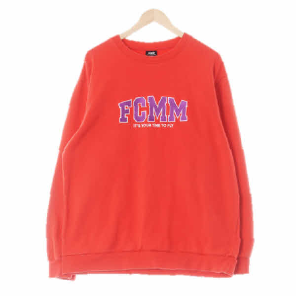 fcmm 빈티지레드 면 퍼플빅자수로고맨투맨