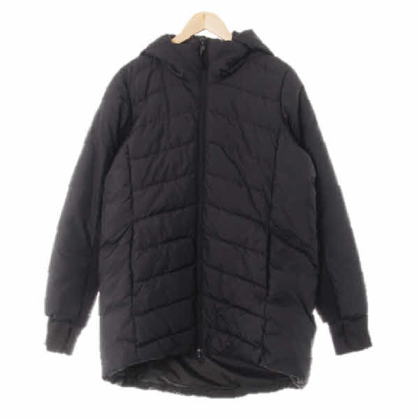 h&m 블랙 소매배색하이넥후디패딩