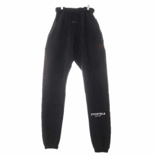 essentials 블랙 면혼방 하단레터링로고조거트레이닝팬츠 