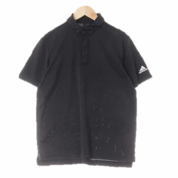 아디다스 블랙 소매로고리사이클반팔폴로티