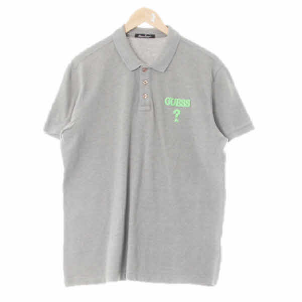 Guess 멜란지그레이 면 자수로고반팔카라티