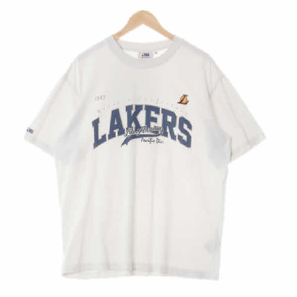 NBA 화이트 면혼방 로스앤젤레스레이커스반팔티