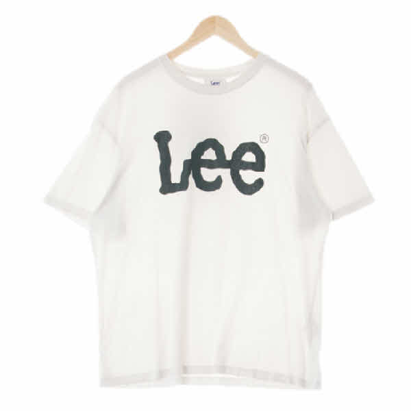 lee 화이트 면 빅로고오버핏라운드반팔티