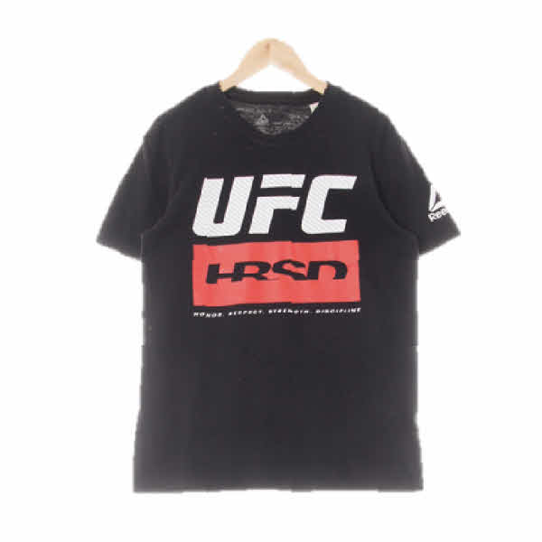 리복 블랙 프린팅 면혼방 UFC반팔티