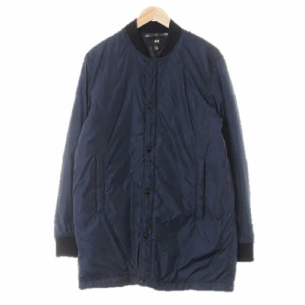 H&M 네이비 시보리노카라롱패딩집업점퍼