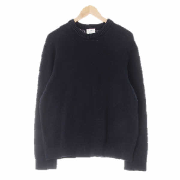 h&m 네이비 면 라운드와플긴팔니트스웨터 