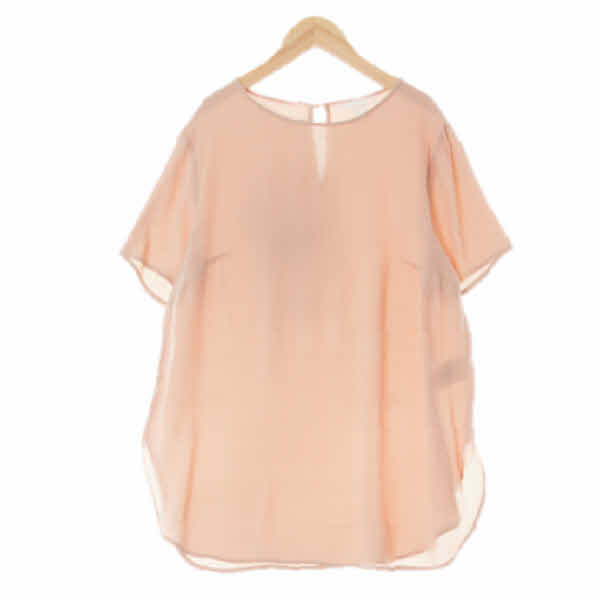h&m 라이트로즈핑크 라운드넥루즈핏라운딩블라우스