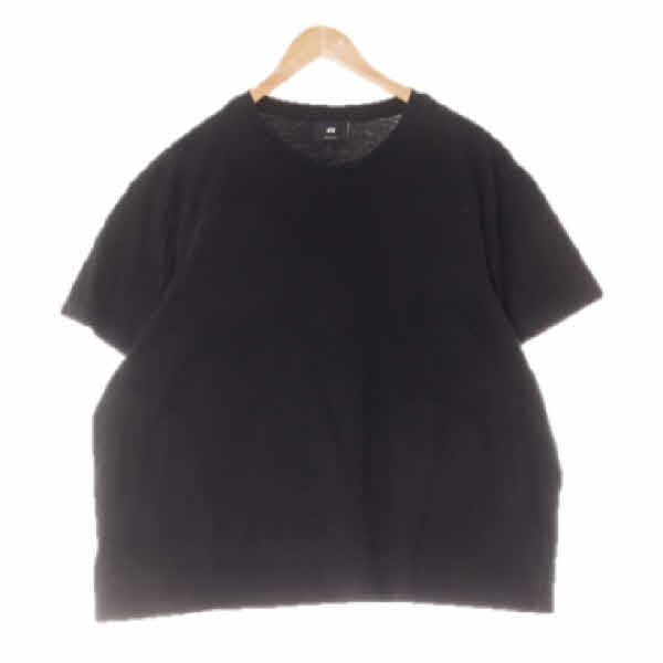 h&m 블랙 면 라운드넥반팔티