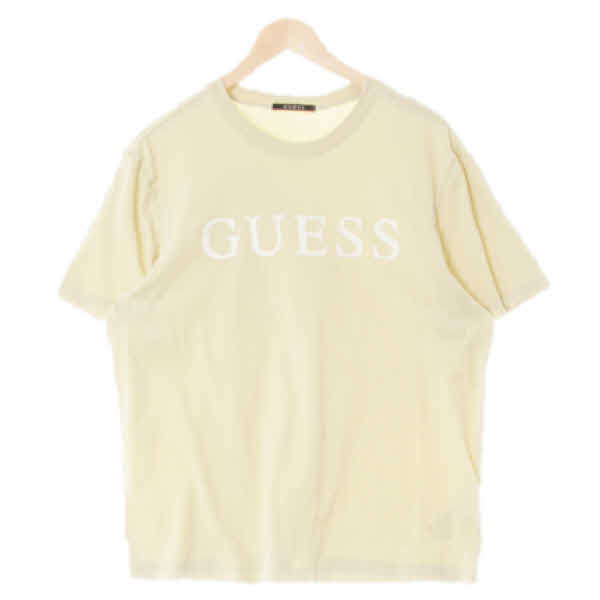 Guess 셀러리그린 프린팅 면 센터빅로고반팔티