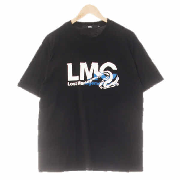 lmc 블랙 면 빅로고라운드반팔티