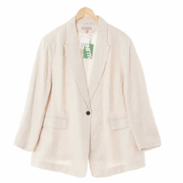 h&m 그레이시아이보리 린넨혼방 원버튼더블카라오버핏자켓