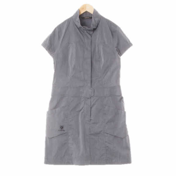 블랙야크 포그아이론그레이 면혼방 하이넥집업반팔원피스