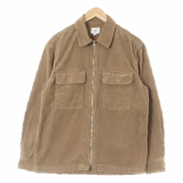 h&m 빈티지카키베이지 코듀로이 포켓골덴집업자켓