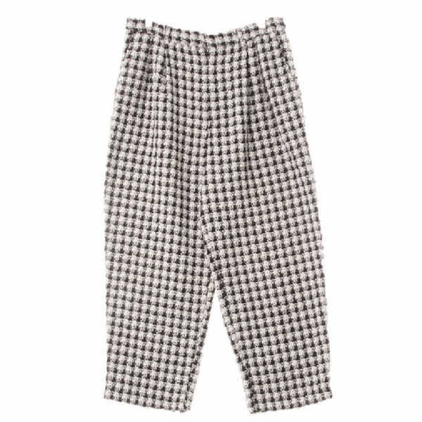 h&m 화이트블랙 하운드체크 자가드핀턱배기팬츠