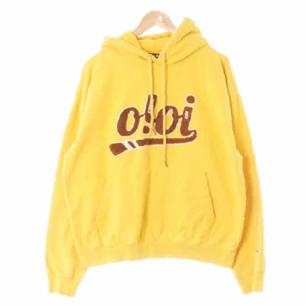 oioi 옐로우 면 빅부클컬러로고루즈핏후드티