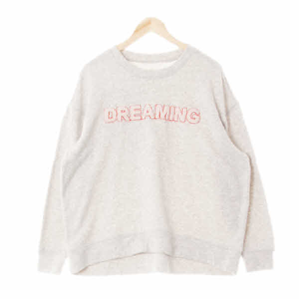 h&m 멜란지그레이 면혼방 부클레터링드롭숄더맨투맨