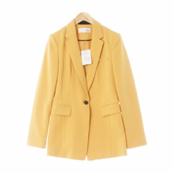 mixxo 머스터드 패디드원버튼롱블레이저