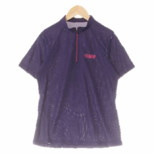 코오롱스포츠 플럼퍼플 하프집업메쉬반팔티