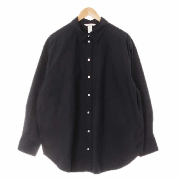 h&m 네이비 면 베이직오버핏셔츠