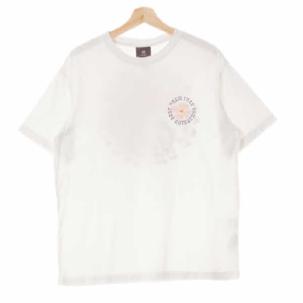 h&m 화이트 면 플라워레터링반팔티