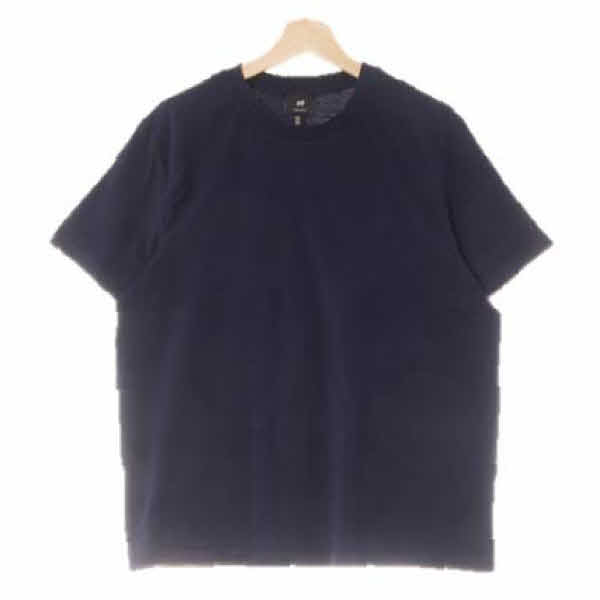 h&m 네이비 면 라운드레귤러핏반팔티