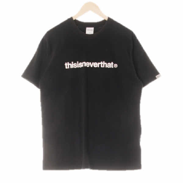 thisisneverthat 블랙 면 라운드넥레터링로고반팔티