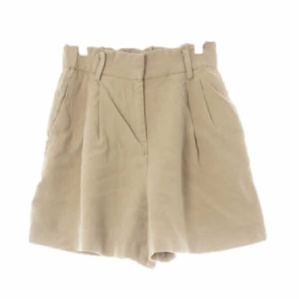 h&m 카키 듀얼핀턱와이드숏팬츠