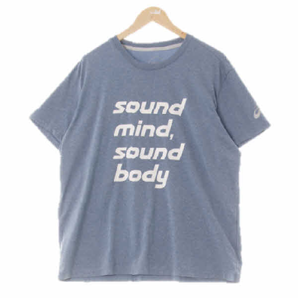아식스 멜란지그레이쉬블루 사운드마인드사운드바디라운드반팔티