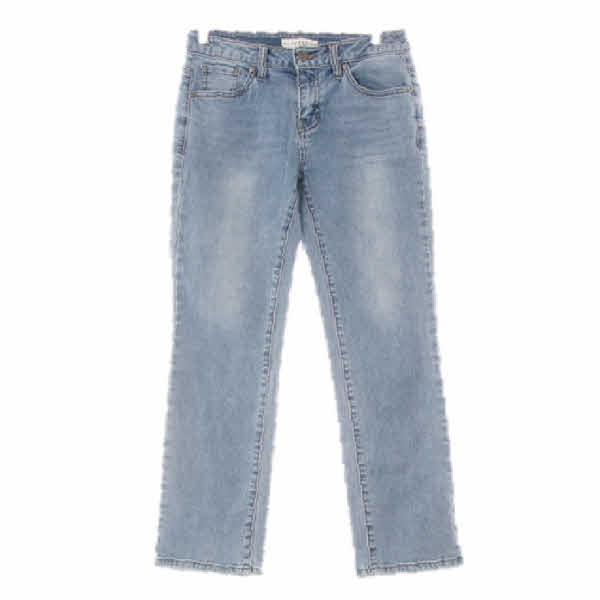 게스 블루 데님 워싱스트레치크롭스트레이트진