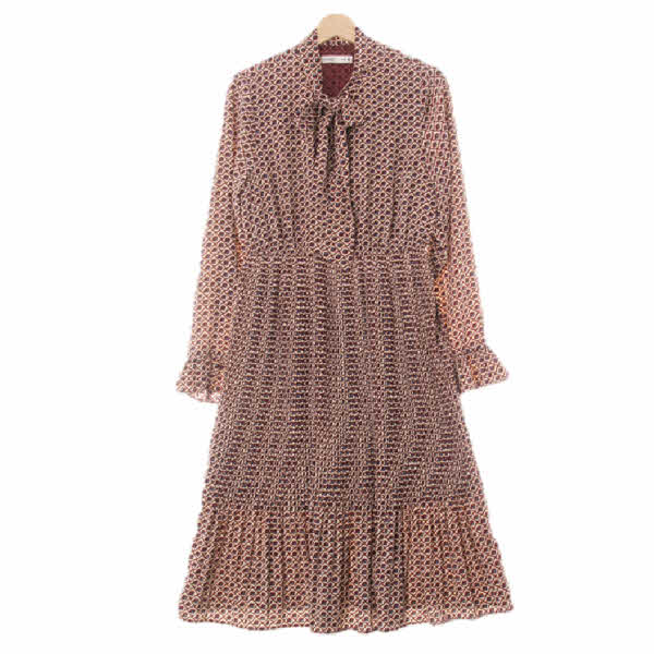 mixxo 와인베이지 타이플리츠맥시원피스