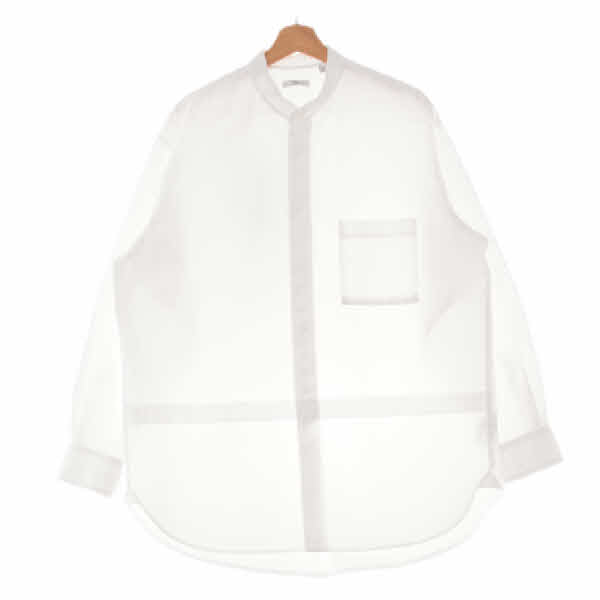 유니클로 화이트 면 차이나카라포켓박시셔츠