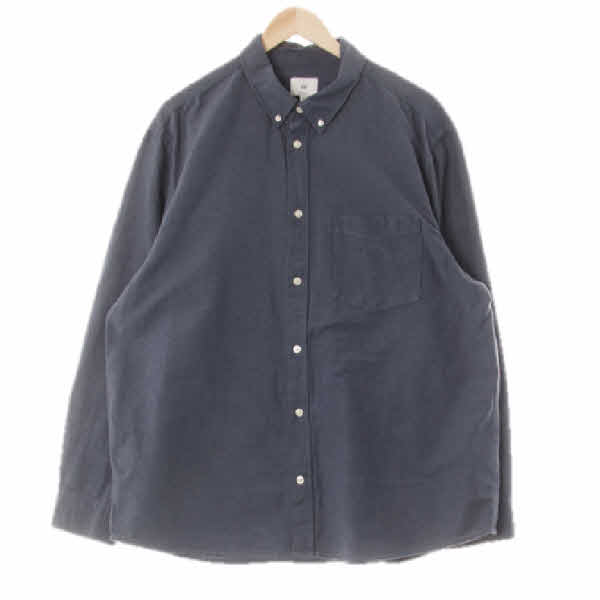 h&m 페일네이비 면 포켓베이직셔츠
