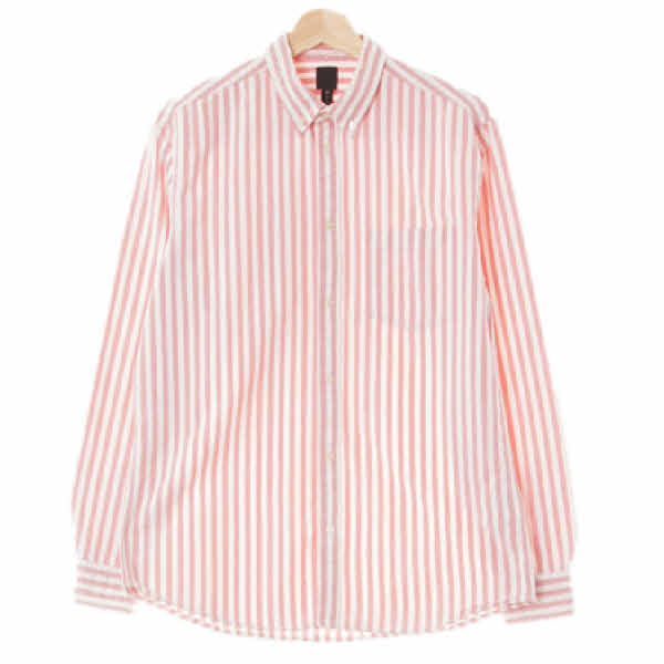 h&m 로즈섀도우핑크브라이트화이트 스트라이프 면 포켓클래식셔츠