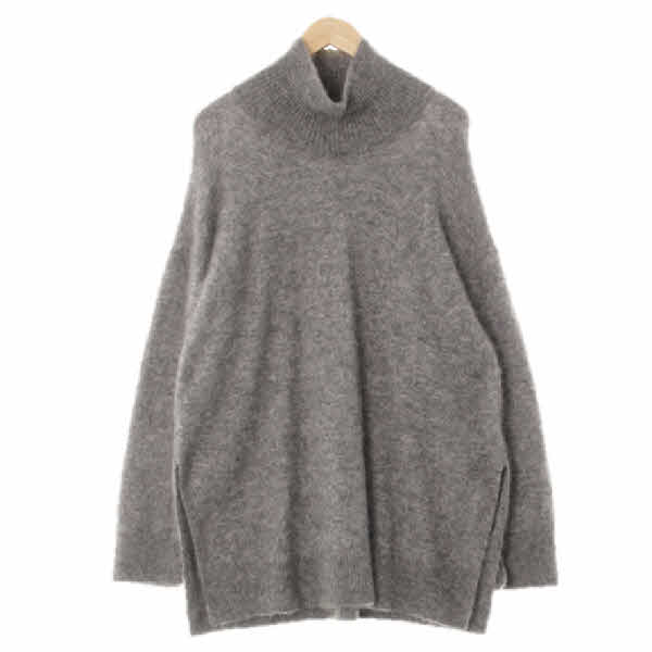 h&m 그레이 울혼방 하이터틀넥루즈롱니트