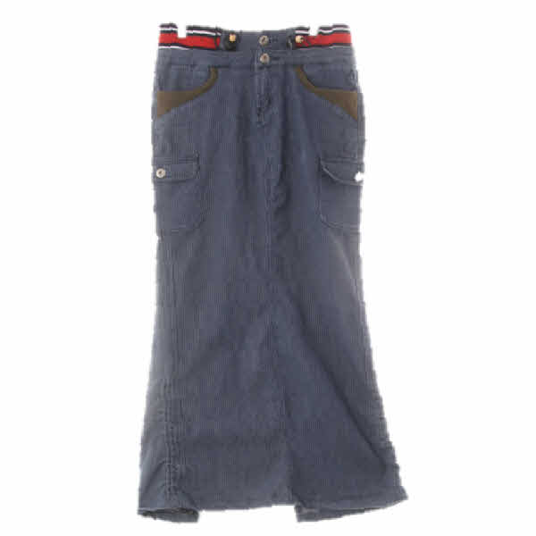 kachung jeans 진청 스트라이프 데님 듀엣버튼레이어드롱스커트