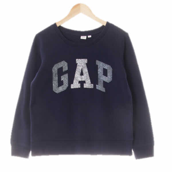 gap 네이비 면혼방 글리터빅로고맨투맨