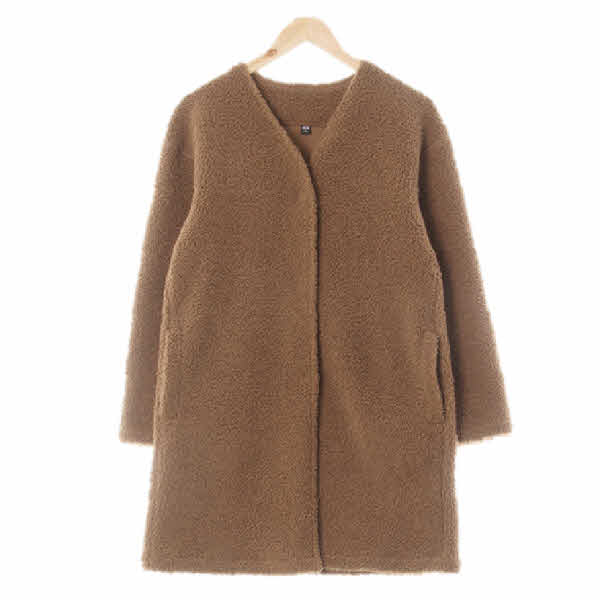 유니클로 모카브라운 부클롱똑딱이점퍼