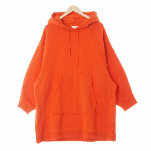 h&m 다크오렌지 면혼방 나그랑돌먼슬리브후드티
