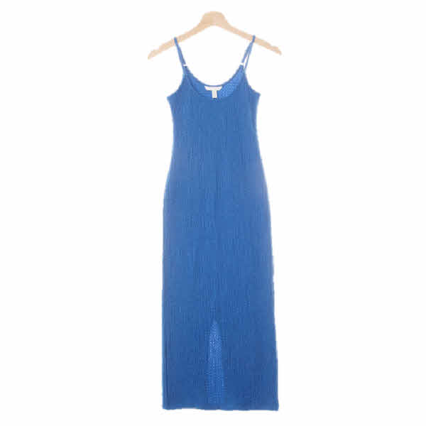 h&m 블루 크링클텍스처슬림스트랩원피스