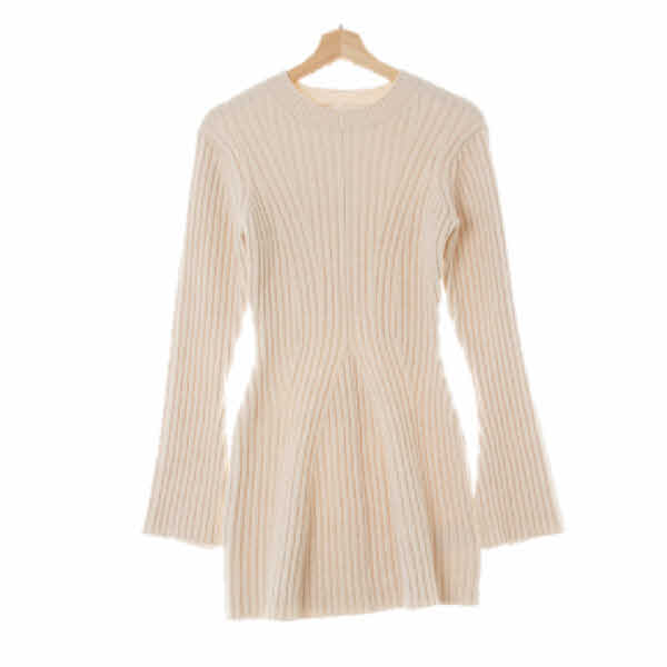 h&m 아이보리 울혼방 골지플레어니트원피스