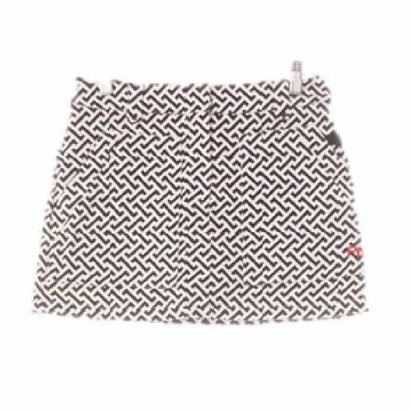 파리게이츠 블랙화이트 미로패턴 배색로고자수스포츠스커트