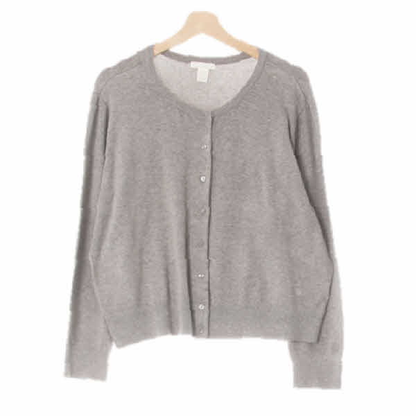 h&m 멜란지스톰그레이 비스코스혼방 클래식라운드가디건