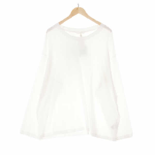 h&m 화이트 면 드롭숄더베이직긴팔티
