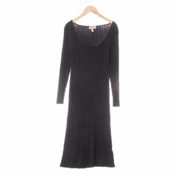 h&m 네이비 비스코스혼방 와이드유넥골지원피스