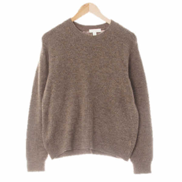 h&m 토피브라운 울혼방 브러시드보카시라운드니트