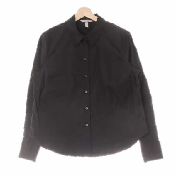 h&m 블랙 면혼방 스트레치루즈셔츠